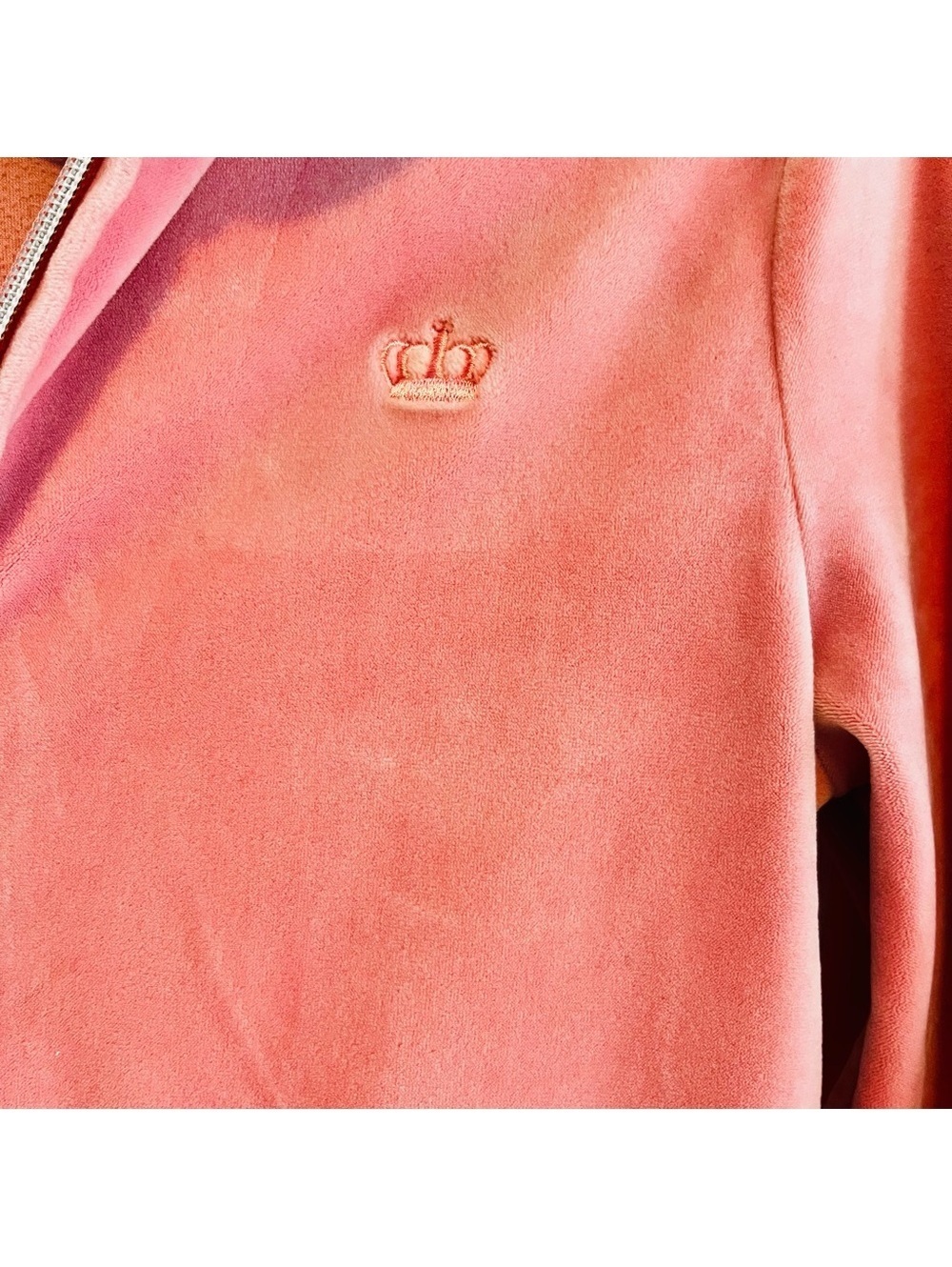 Juicy Couture Hoodie Jacket in Pink Velour Size Small Y2K - Picture 6 of 14